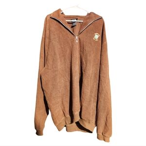 Brown Fleece Quarter-Zip Pullover SDI